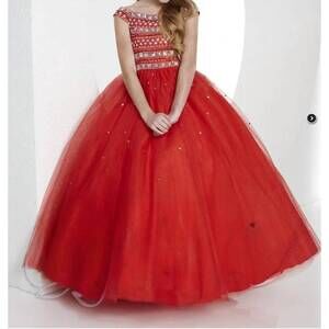 NEW TIFFANY PRINCESS girls full tulle skirt dress in red